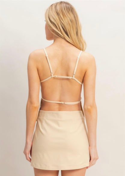 Strappy Straight Neck Top and Skort Set
