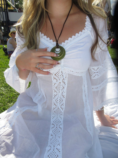 White Midi Lace Dress