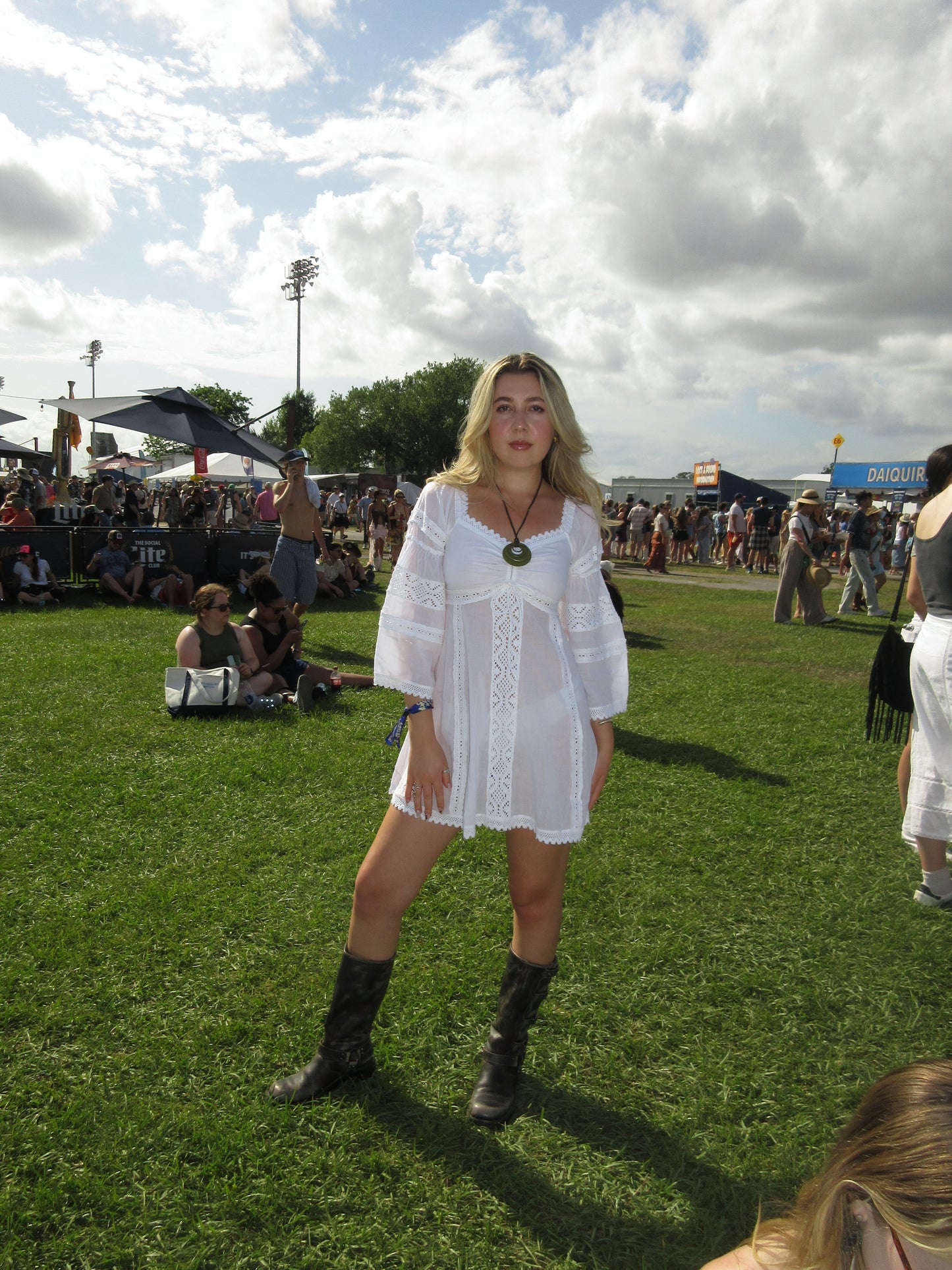 White Midi Lace Dress