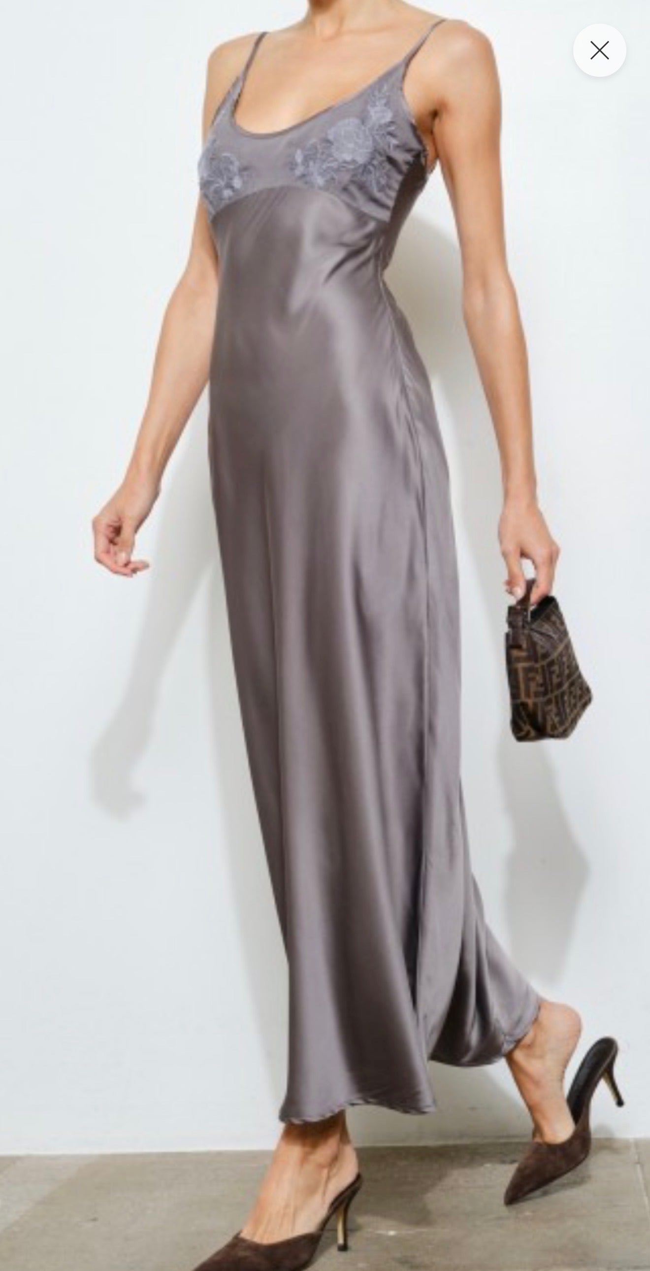 Lindsay Charcoal Slip Maxi Dress