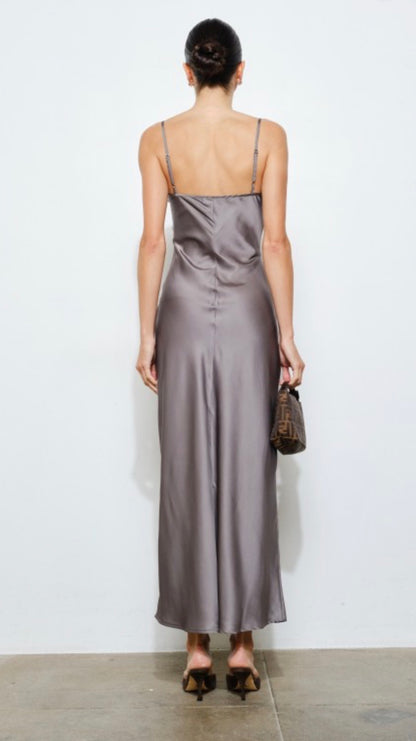 Lindsay Charcoal Slip Maxi Dress