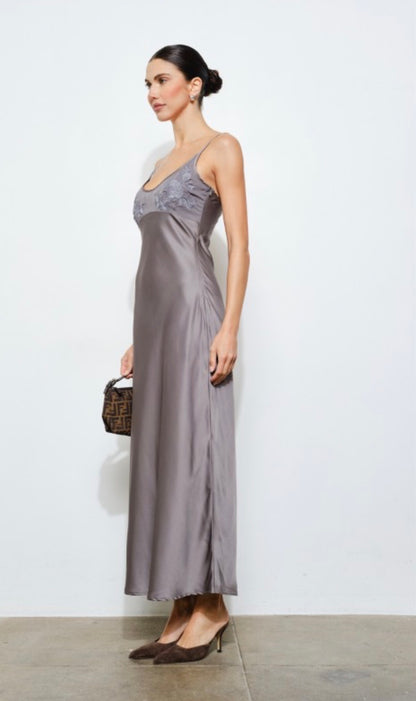 Lindsay Charcoal Slip Maxi Dress