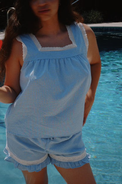 Blue Gingham Set