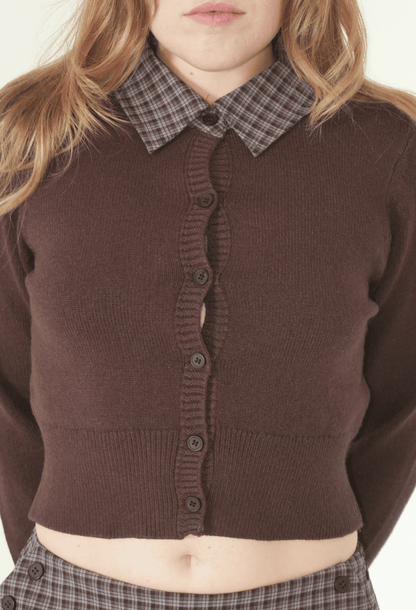Daphne Plaid Cardigan and Mini Skirt Set
