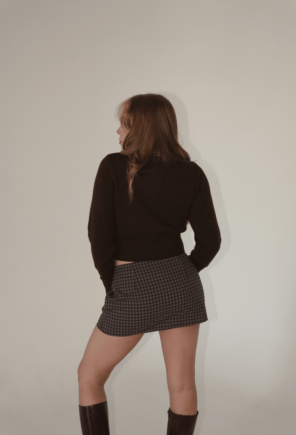Daphne Plaid Cardigan and Mini Skirt Set