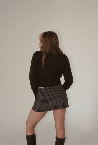 Daphne Plaid Cardigan and Mini Skirt Set