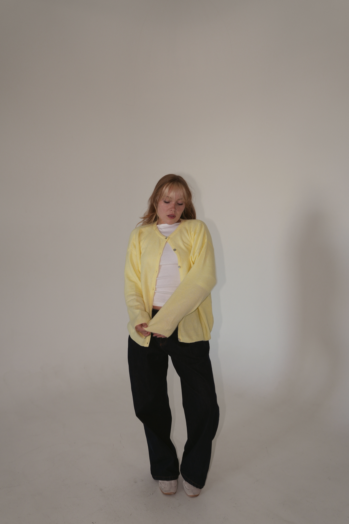 Judie Button up Cardigan in Butter Yellow