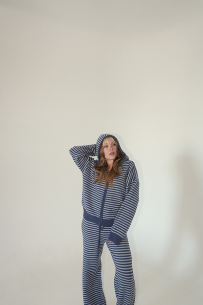 Charlie Blue Striped Sweat Set