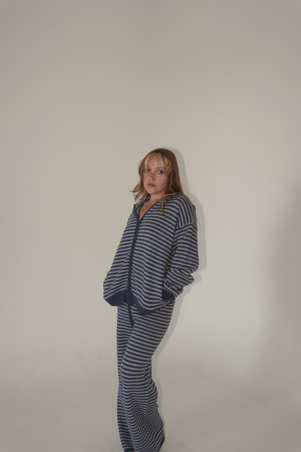 Charlie Blue Striped Sweat Set