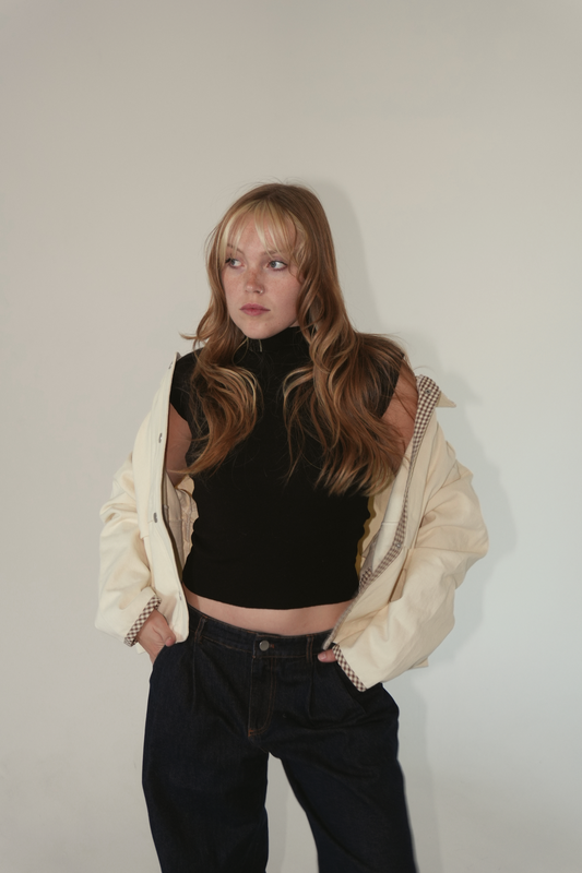 Billie Cream Gingham Jacket