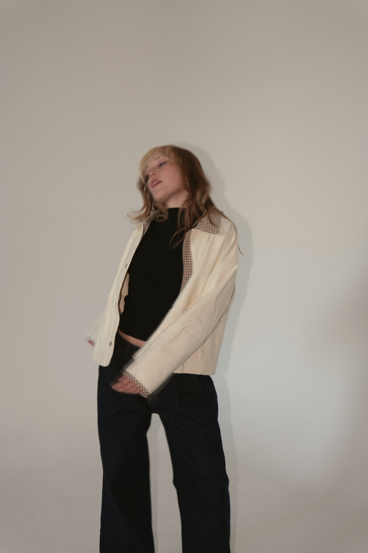 Billie Cream Gingham Jacket
