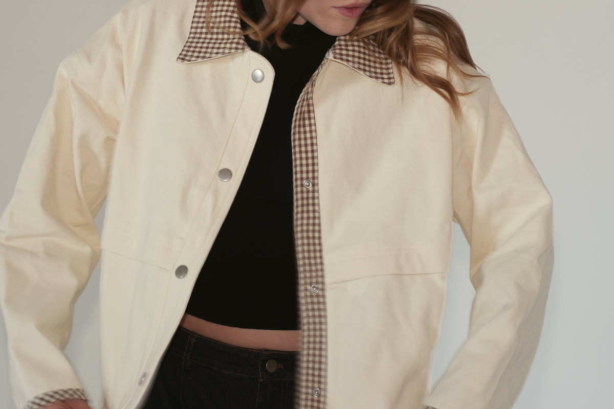 Billie Cream Gingham Jacket