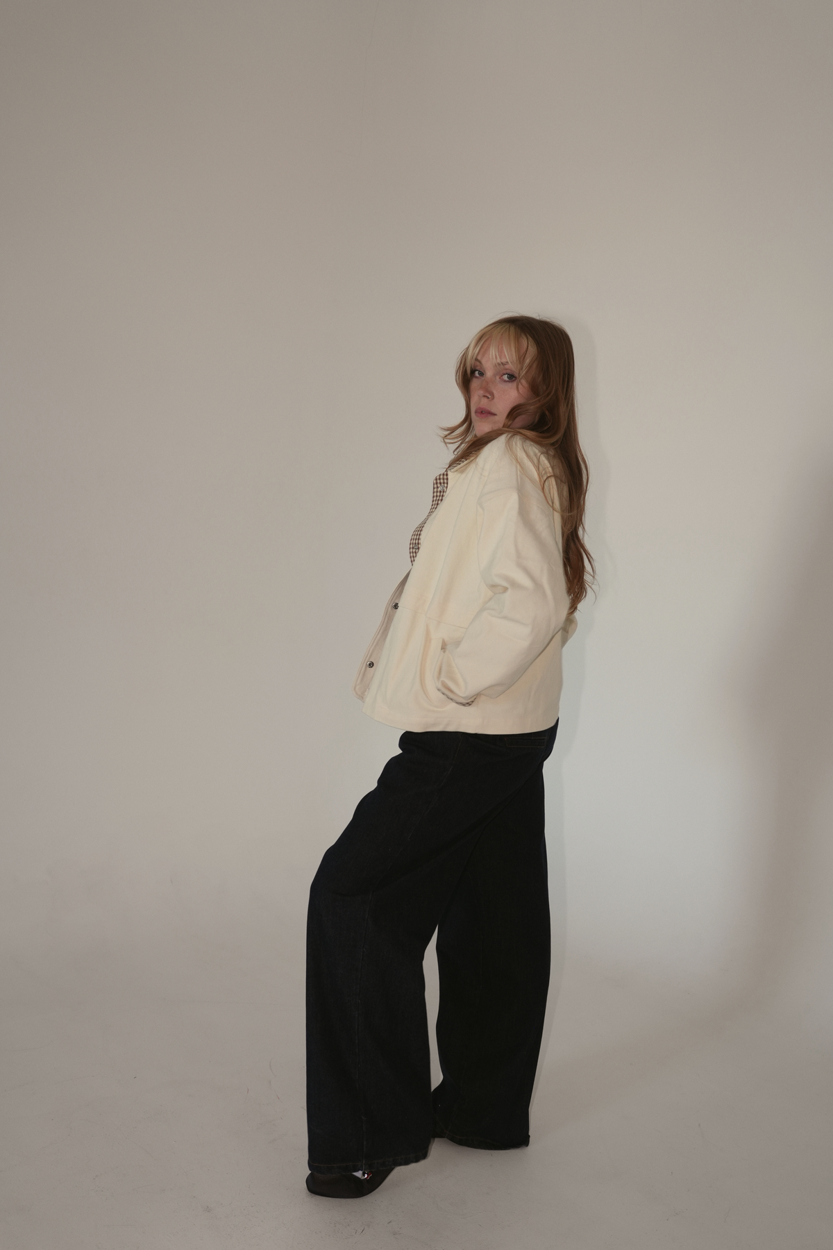 Billie Cream Gingham Jacket