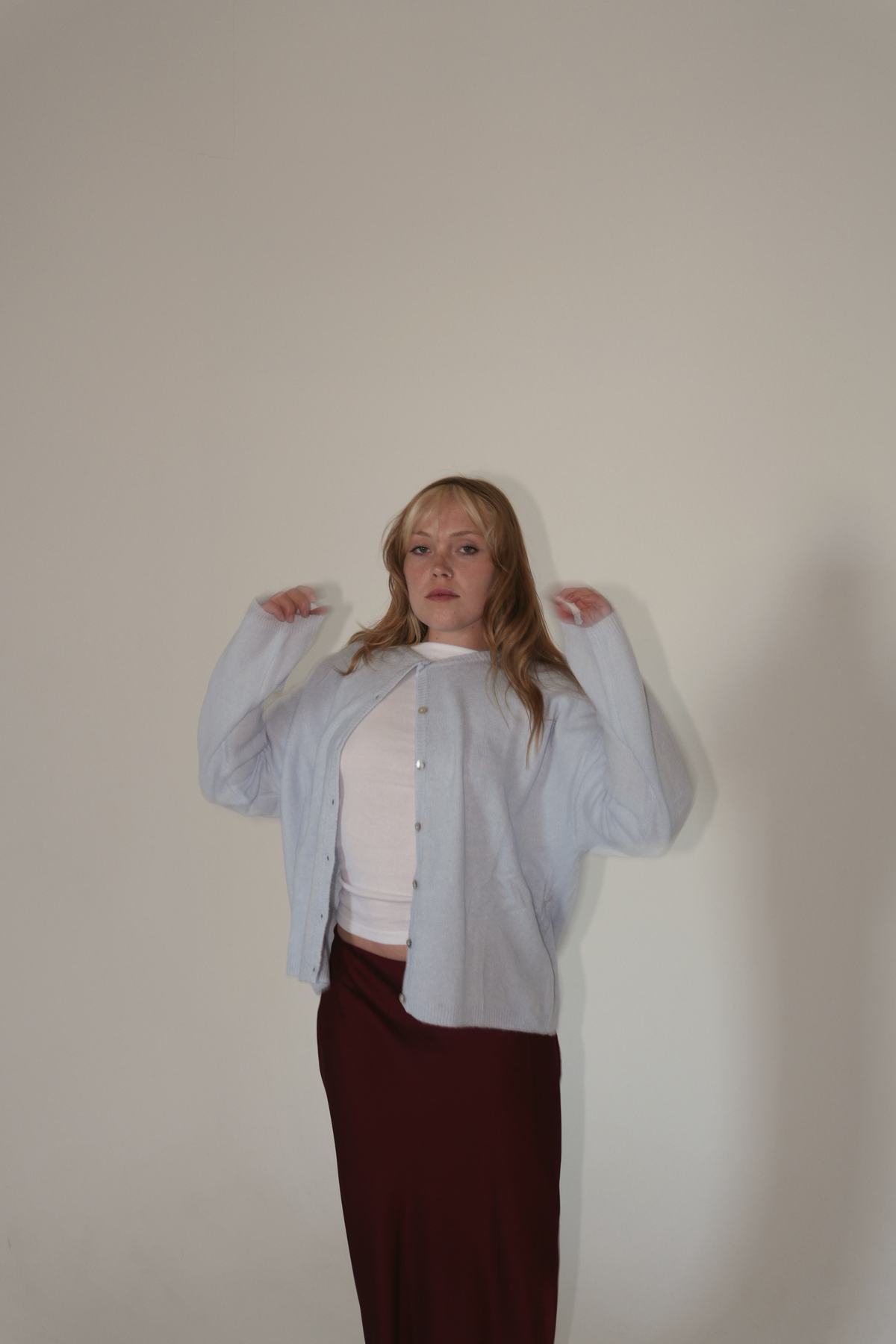 Judie Button up Cardigan in Arctic Blue