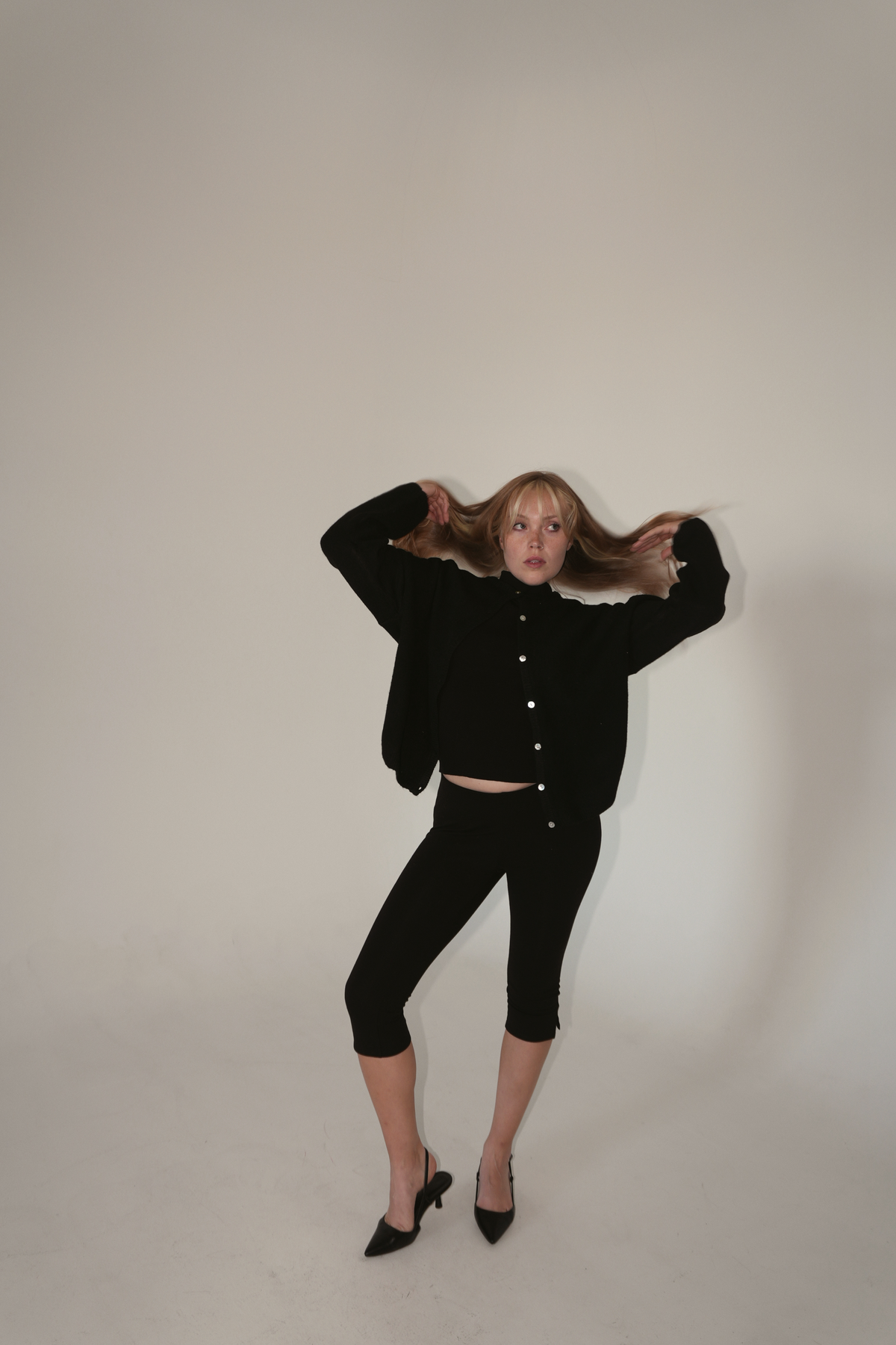 Judie Button up Cardigan in Black