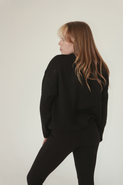 Judie Button up Cardigan in Black