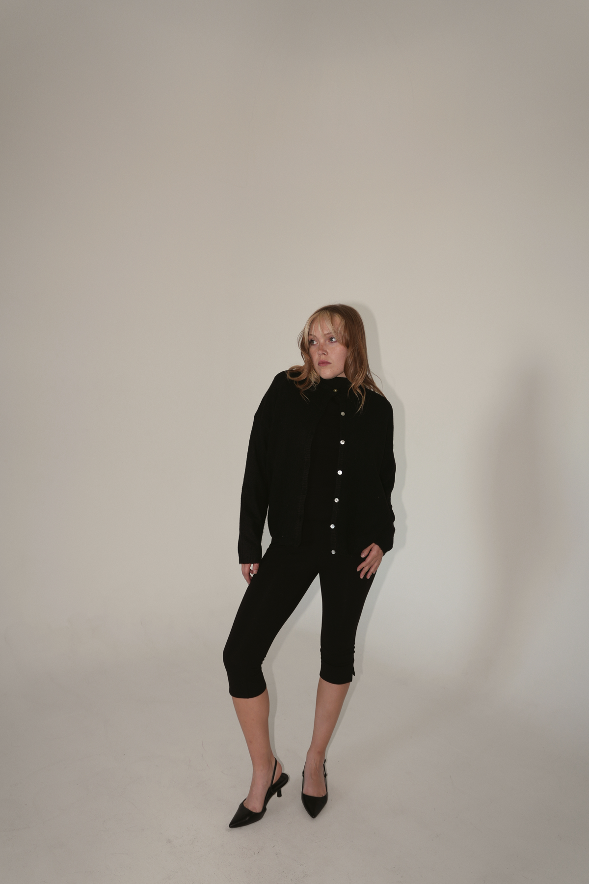 Judie Button up Cardigan in Black