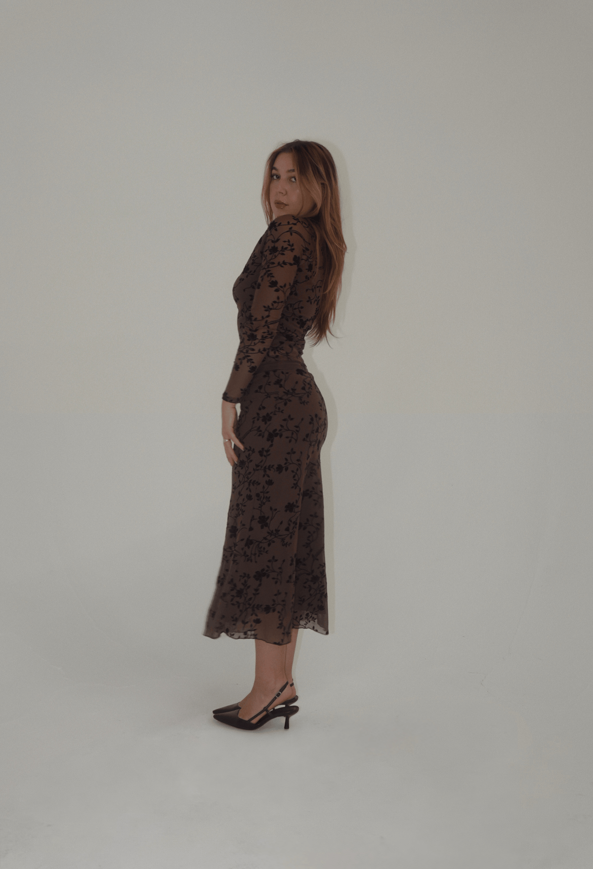 Audrey Floral Long Sleeve and Midi Skirt Set