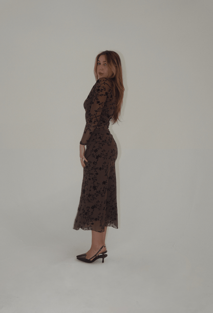 Audrey Floral Long Sleeve and Midi Skirt Set