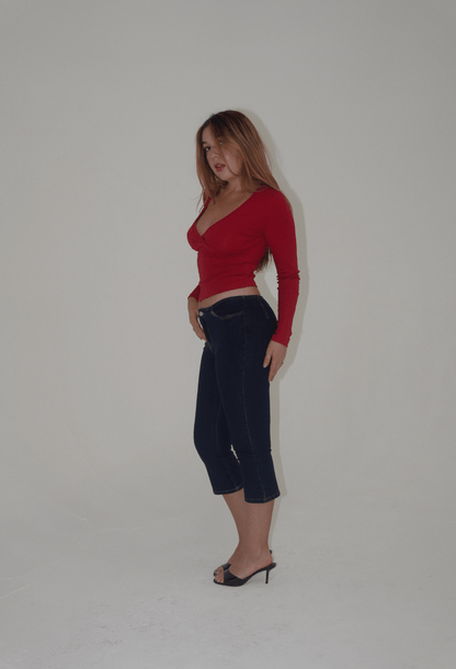 Franny Low Waist Denim Capris