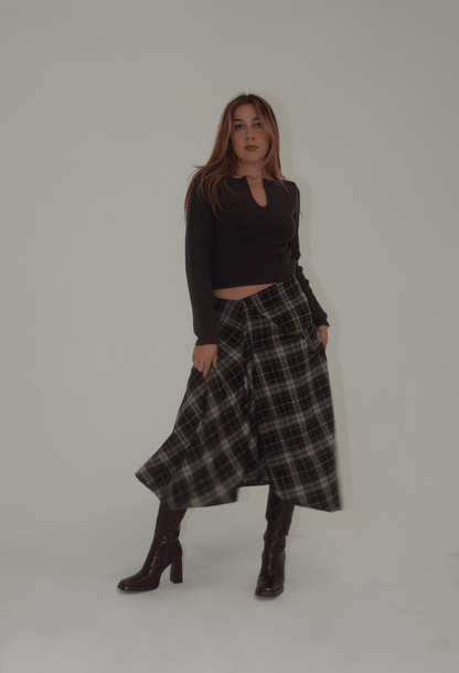 Jamie Plaid Woven Maxi Skirt